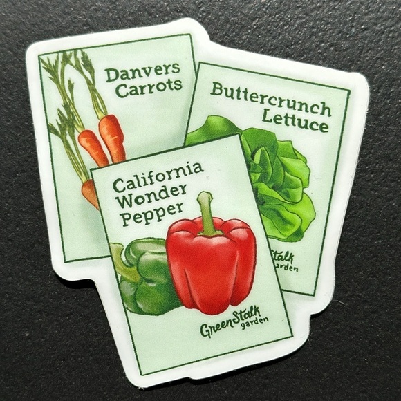 Gardening Stickers  8 in total 3 varieties  3” tall - Picture 5 of 7